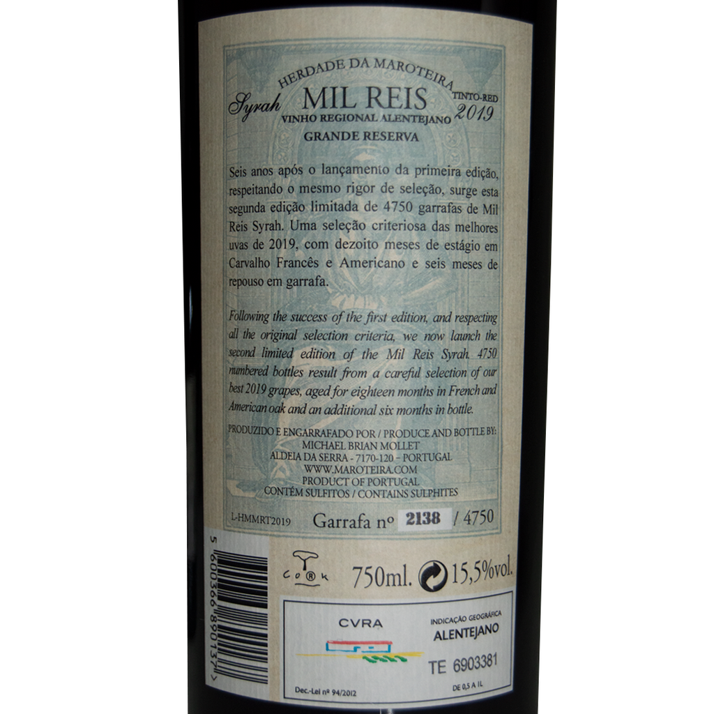V. TINTO MIL REIS SYRAH GR. RESERVA (ALENTEJO) 0.75L
