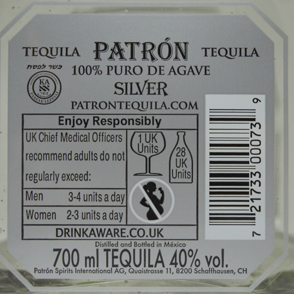 TEQUILA PATRON SILVER 0.70L